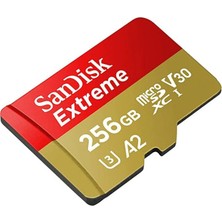 Sandisk Extreme 256GB 190/130MB/S Microsdxc A2 V30 Aksiyon Kamera Drone Hafıza Kartı SDSQXAV-256G-GN6MN