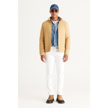 Altınyıldız Classics Rüzgar Geçirmez Taşınabilir Çantalı Sıcak Tutan Ultra Hafif Standart Fit Sarı Şişme Erkek Mont