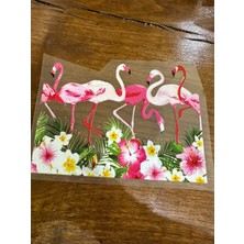 Gönülden Tasarım 14X20 cm Ütü Ile Yapışan Filamingo Transfer Baskı Arma Tişört Baskı