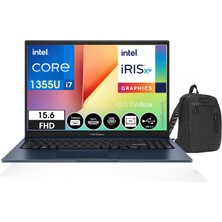 Asus Vivobook 15 Intel Core I7-1355U 16 GB 256GB SSD 15.6" Dos Fhd Taşınabilir Bilgisayar X1504VA-NJ41005+ÇANFA