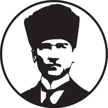 İglii Atatürk Portre Siyah Duvar Metal Tablo, Ev Ofis Tablosu, Atatürk Tablosu