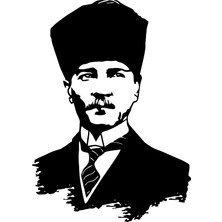 İglii Atatürk Siyah Duvar Metal Tablo, Ev Ofis Tablosu, Atatürk Tablosu