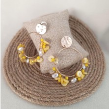 HD Marketim Küpe Otantik Doğal Taş Halka Sallantılı Küpe