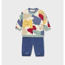 Mayoral Kışlık Erkek Bebek S-Shirt Pantolon Set Koyu Mavi