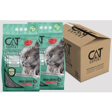 CAT EXPERT Kedi Kumu Fresh Control With Activated Carbon Topaklanan Koku Hapseden Tozsuz 8LTX 2 Adet