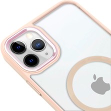 Casen iPhone 11 Pro Max Lüks Magsafe Kablosuz Şarj Mıknatıslı Pembe Renkli Kılıf