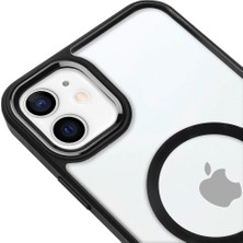 Casen iPhone 11 Lüks Magsafe Kablosuz Şarj Mıknatıslı Siyah Renkli Kılıf