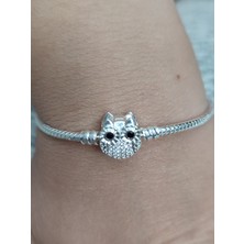 Stone Family Baykuş Taşlı Klipsli Yılan Charm Uyumlu (Tüm Boyutlar) Zincir Bileklik