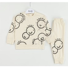 Damla Erkek Smile Emoji Baskılı Unisex Takım