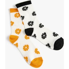 Koton Koton Çiçekli 2'li Soket Çorap Seti Çok Renkli