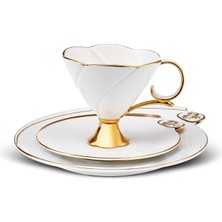 Karaca Cumhuriyet Yüzyılı İlke Pasta Tabaklı Çay Seti 200 ml