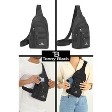 Tonny Black  Kulaklık USB Çıkışlı Çok Fonksiyonlu Çanta Çapraz Askılı Günlük ve Çok Gözlü Bölmeli Free Body Bag Spor Göğüs Bel ve Omuz Çantası Bodybag 079