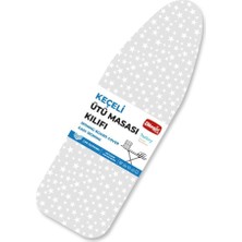 Ütü Masası Kılıfı Örtüsü Bezi İnce Keçeli Ayarlanabilir 133X53 cm Gri Yıldız Desenli