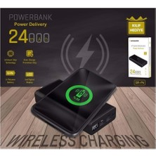 Sprange Sr-P6 Kablosuz Şarj 24000MAH Type-C Micro A+ Smart Chip Technology Powerbank