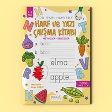 Harf ve Yazı Çalışma Kitabı - Meyveler - Sebzeler Boyama ve Aktivite Kitabı - Nihan Ulubay
