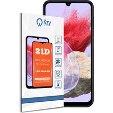 Kzy Samsung Galaxy M34 ile Uyumlu Tam Kaplayan 21D Temperli Ekran Koruyucu Cam