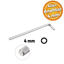 Badem10 Eltos Allen Alyan Anahtar 4 mm Altıgen Vida Somun Sıkma Sökme ECA004