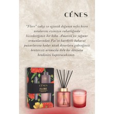 Cenes  Flore Reed Diffuser 200ML + Candle 200 G Gift Set / Çubuklu Oda Kokusu + Mum Hediye Seti