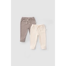 Little Gusto 2'li Organik Pamuk Bebek Pantolonu Playtime