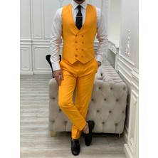 Lonatolia Erkek Takım Elbise Kırlangıç Yaka Italyan Kesim Slim Fit Ceket Yelek Pantolon