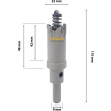 3Keego 22 mm TCT Uzun Delik Testeresi HP80