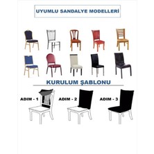 Güzelevim Tekstil Bürümcük Lastikli Esnek (1 Adet) Sandalye Kılıfı Sandalye Örtüsü GZL00000258