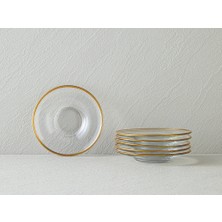 English Home Fitted Cam 6'lı Çay Tabağı 12 cm Gold