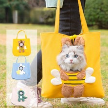Hanyang Mavi Xl 2023 Pet Kanvas Çanta Aslan Şeklinde Omuz Çantası Maruz Kalabilir Kediler ve Köpekler Tote Çanta Küçük Evcil Hayvan Taşıma Çantası Moda Nefes Alabilir (Yurt Dışından)