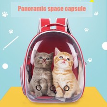 Hanyang E Nefes Açık Seyahat Sırt Çantası Taşınabilir Pet Kedi Çantası Küçük Köpekler ve Kediler Için Uygun Şeffaf Uzay Kapsülü Evcil Hayvan Malzemeleri (Yurt Dışından)