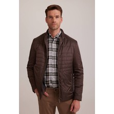 Ysf Erkek Kahverengi Regular Fit Kışlık Spor Gizli Kapüşon Mont