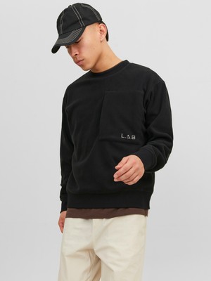 Jack & Jones Jcolab Erkek Siyah Sweatshirt 12241523-Black