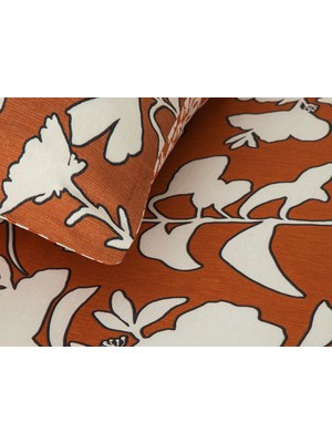 English Home Grandiflora Dijital Baskılı Soft Cotton Tek Kişilik Nevresim Seti 160X220 cm Terracotta