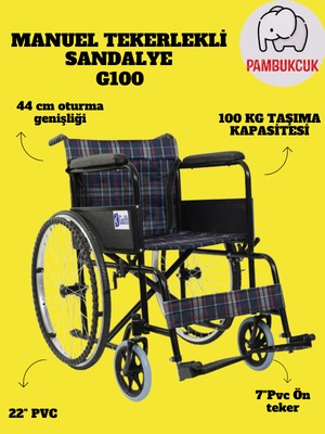 Pambukcuk Ekonomik Manuel Tekerlekli Sandalye G100