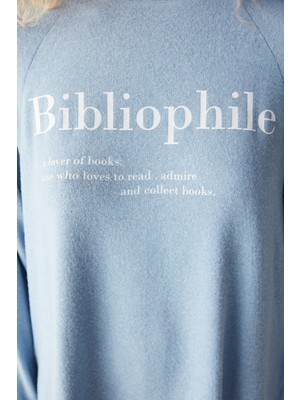 Penti Bibliophile Uzun Kollu Mavi Pijama Set