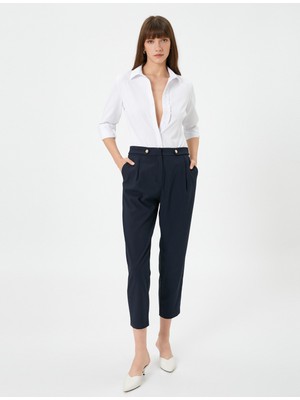Koton Uzun Kollu Gömlek Slim Fit Fırfır Detaylı Düğmeli