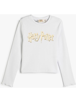 Koton Harry Potter Sweatshirt Lisanslı Uzun Kollu Bisiklet Yaka Ribanalı