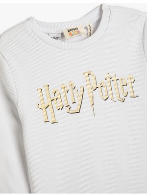 Koton Harry Potter Sweatshirt Lisanslı Uzun Kollu Bisiklet Yaka Ribanalı