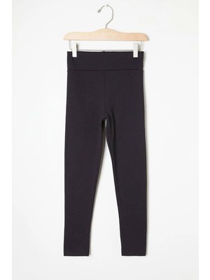 Miniğimin Cicileri Kız Çocuk Fitilli tayt - Siyah