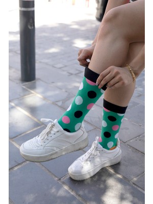 Cozzy Socks Unisex 2'li Renkli Puantiyeli Soket Çorap