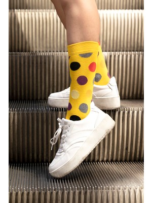 Cozzy Socks Unisex 2'li Renkli Puantiyeli Soket Çorap