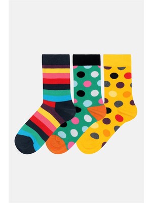 Cozzy Socks Unisex 3'lü Karışık Varyasyonlu 3 Çift Soket Çorap