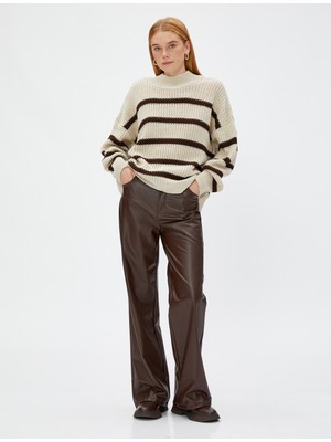 Koton Örgü Kazak Yarım Balıkçı Yaka