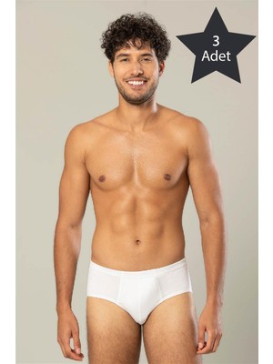 Erdem İç Giyim Erdem 3'lü Beyaz Gold Modal Slip Külot 1554