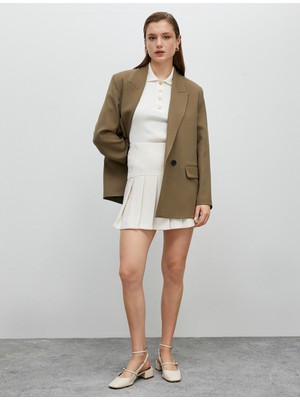 Koton Oversize Blazer Ceket Kapaklı Cepli Kruvaze