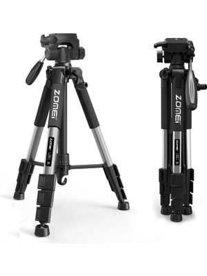 CoverZone Zomei Q111 Kamera Tripodu Cep Telefonu Alüminyum Alaşım Seyahat Tripodu Hafif Kamera Ayaklı Tripod 3 Yönlü Döner Başlık Hızlı Değiştirme Plakası Cep Telefonu Tutucu ve Çanta 47 – 140 cm