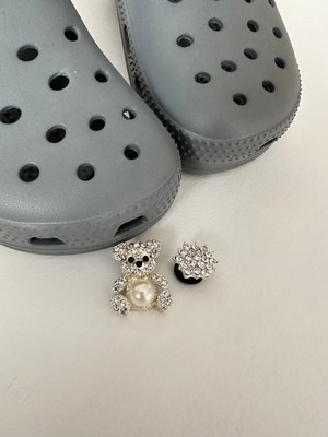 Josellini Crocs Terlik Süsü, Terlik Aksesuarı, Taşlı Crocs Süsü, Ayıcık Figürlü Crocs Taşı, 2'li Aksesuar