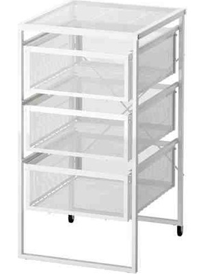 IKEA Akdeniz Lennart malzeme arabası ,cekmeceli Beyaz 30X56 cm Keson