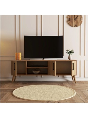 Mezza 1586 Exxen 150 cm Ahşap Ayaklı Tv Ünitesi Sepet Rengi