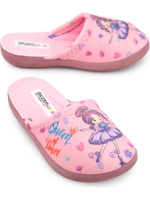 Gezer Kız Çocuk Kışlık Ev İçi Terlik Konforlu Kullanım için Pembe Renk