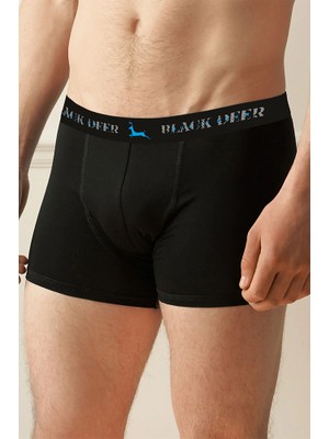 Black Deer Exclusive 3 Adet Erkek Pamuklu Esnek Boxer Siyah